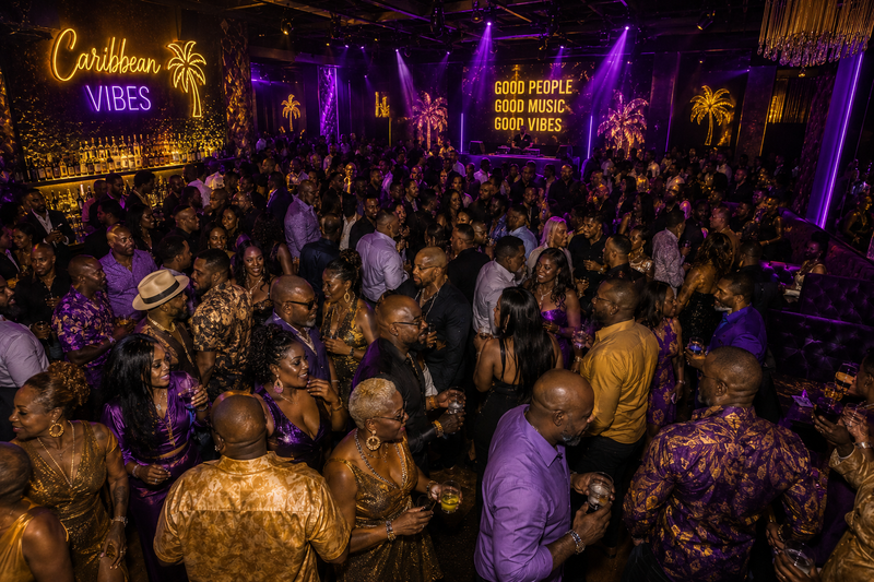 People celebrating with confetti at a party